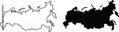 Russia map vector set. russia map flag icons collection. Map of Russia with the National Flag.
