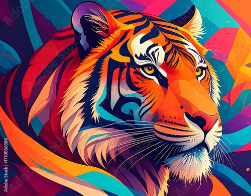 Vibrant tiger portrait (1)