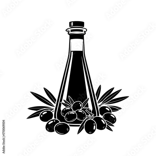 olive oil and olives vector
