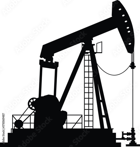 Oil pumpjack silhouette, fossil fuel extraction, drilling operation, petroleum industry, energy production, crude oil rig, mechanical structure, black gold, power generation, industrial machinery site
