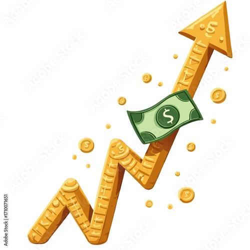 Increase profit growth finance money business investment success chart financial wealth market stock economy
