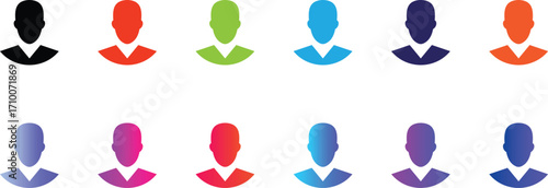 People icon set in trendy flat style. Persons symbol infographics website design, logo, app, UI isolated for stock. User icon vector set. Profile and people Gradients person icons