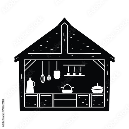 Rustic Kitchen Vibes Silhouette
