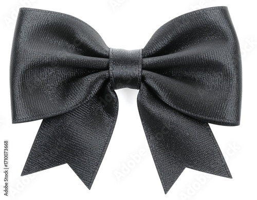 Elegant black satin bow