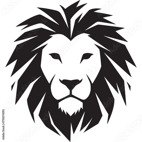 Geometric lion head logo isolated on white background