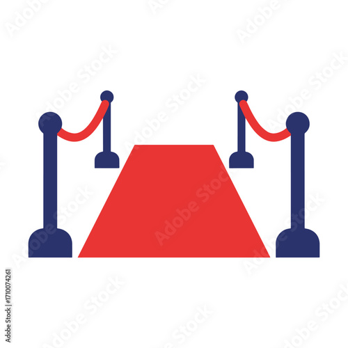 A VIP red carpet event with velvet ropes and stanchions for a grand entrance