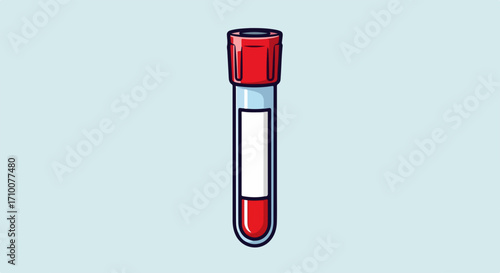 Blood sample in vial for medical analysis and healthcare, close up view. Blood sample in vial diagnostic procedure, lab testing is an important element in modern medicine.