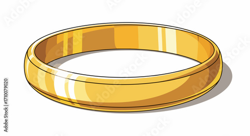 Elegant gold ring isolated against white background, shining with luxury and simplicity. This elegante anillo de oro shines brightly, representing love and elegance; it reflects simplicity,