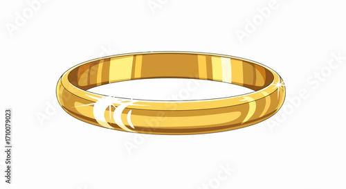 Golden ring on clear backdrop shines, elegant golden ring jewelry for engagement. Gleaming golden ring, symbol of everlasting commitment and union. Anillo de oro sobre fondo claro brilla,