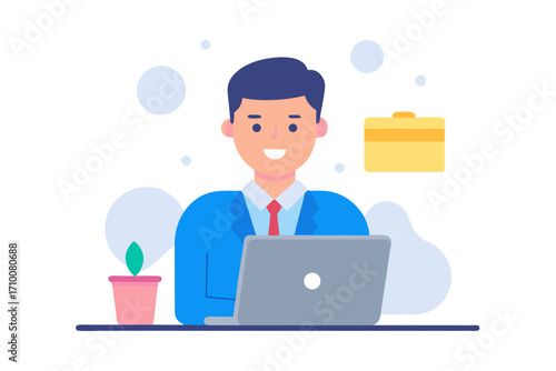 business man with laptop