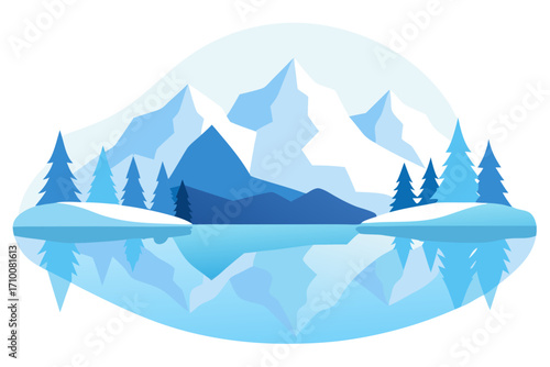 vector illustration of a mountain landscape