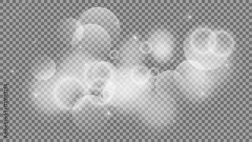 Bokeh circles on transparent background