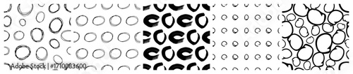 Set of seamless patterns with scribble smears