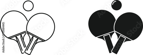 Ping pong paddles and ball vector illustration table tennis