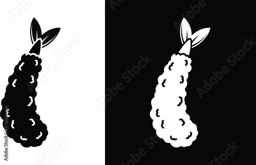 Delicious tempura shrimp japanese food vector illustration