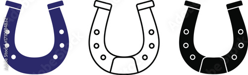 Horseshoe vector illustration set lucky charm symbol graphic