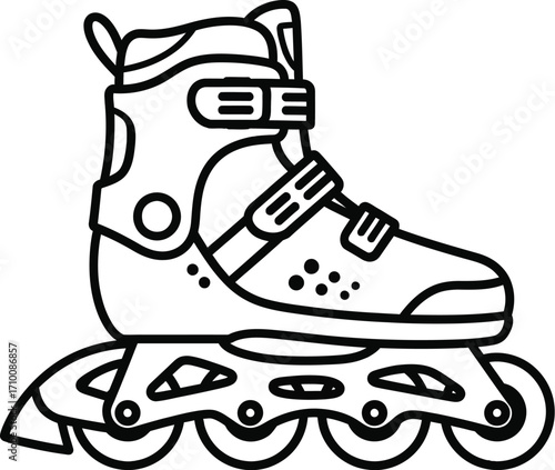Inline skates illustration rollerblades skating equipment sport