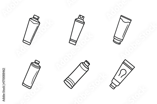 body lotion tube icon line art vector illustration