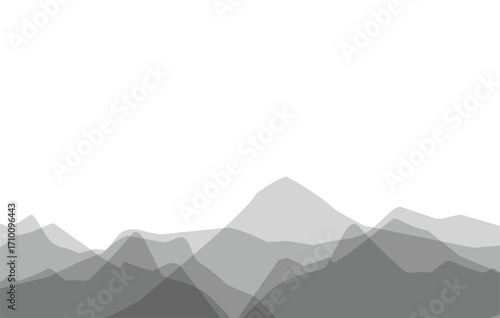 foggy mountain silhouette landscape .eps