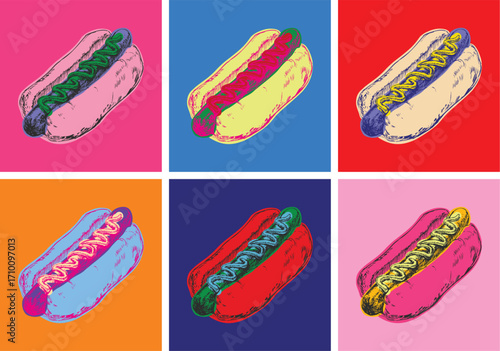 Hotdog Vector Illustration Pop Art Style Hotdog Vector Illustration Pop Art Style