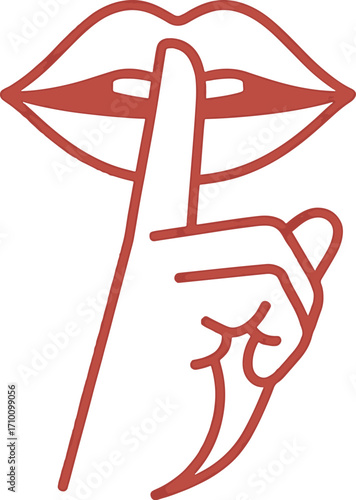 lips and finger gesture for silence and secrecy red line art illustration bundle set royalty free stock photos premium quality