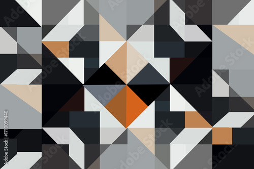 Dynamic Abstract Geometric Background with Orange Accents