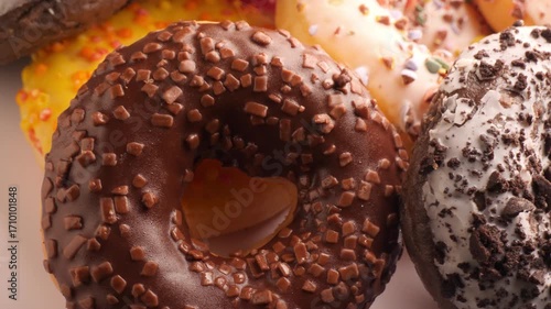 Donuts with different flavor donuts and toppings 