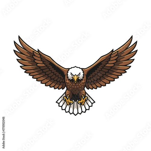 ilustration vector bald eagle on white background	
