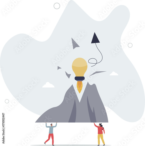 Disruptive innovation with breakthrough change effect .Effective, fast and powerful product with creative project launch .life and employment of people.