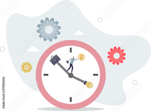 Turn back time to change or fix mistake, inevitable failure or urgency closed to deadline concept.life and employment of people.