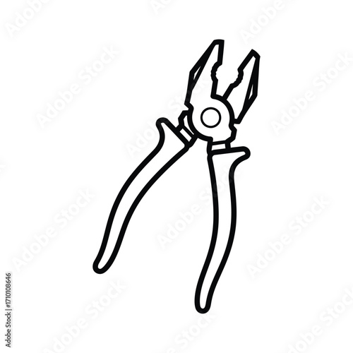 Illustration of a pair of pliers, a versatile hand tool used for gripping, cutting, and bending, isolated on white background ideal for diy projects