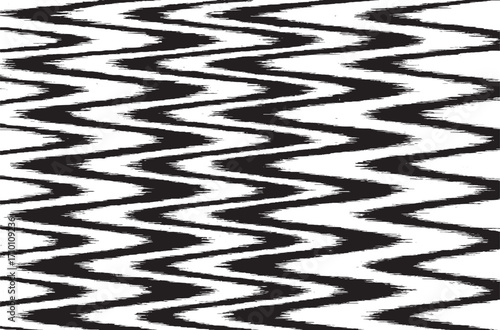 Wallpaper Mural Black and White Zigzag Glitch Lines Texture | Abstract Distorted Wave Pattern Background Torontodigital.ca