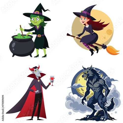 Classic Halloween Spooky Character Collection