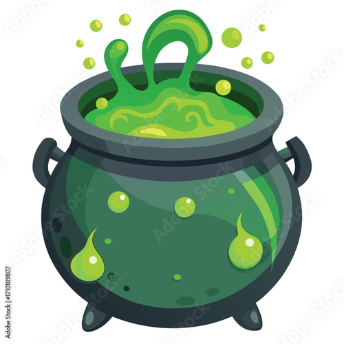 Bubbling Green Potion Cauldron