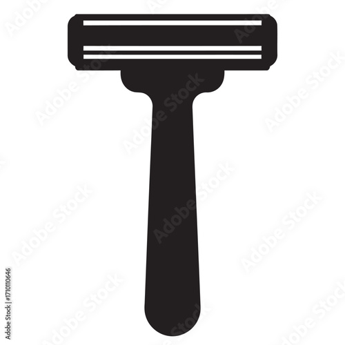 black and white silhouette of a razor vector on a white background