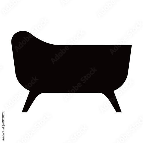 black and white silhouette of a cot vector on a white background