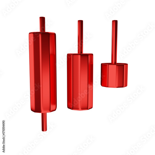 3D Candlestick diagram. Global trend in the stock and bond market. financial management and investment strategy with growth profit.
