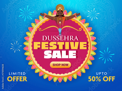 Dussehra Festive Sale promotion banner and poster background for festival season