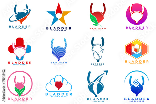 Bladder Medical logo design vector set. Bladder Human organ logo collections
