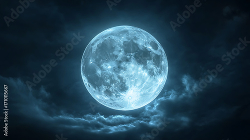 Magical winter night with moonlight illuminating snowy peaks high resolution picture