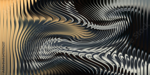 Wallpaper Mural Metallic abstract swirl with reflective surface and dark background Torontodigital.ca