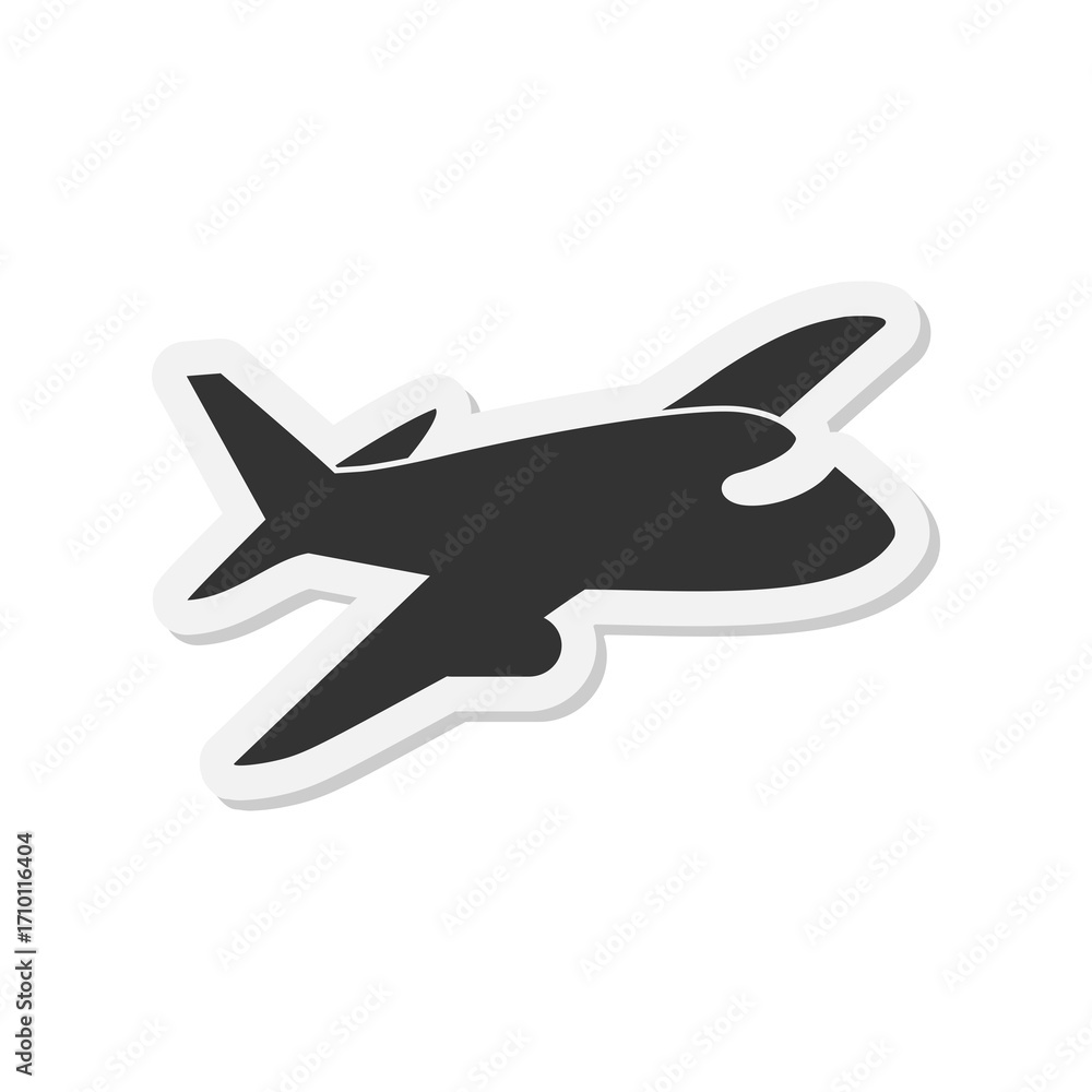 Fototapeta premium Plane sticker icon isolated on transparent background