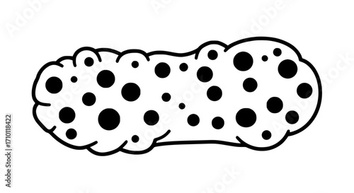 Sea cucumber black white icon