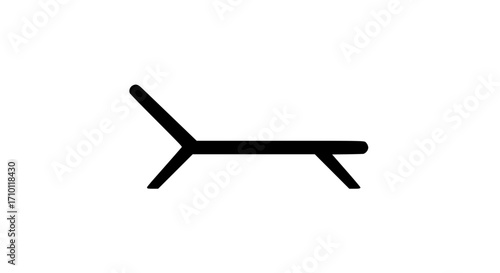 Chaise lounge black white icon