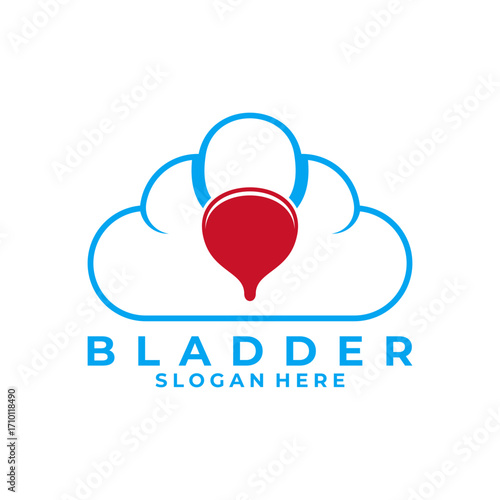 Bladder cloud logo design vector. Medical bladder logo design