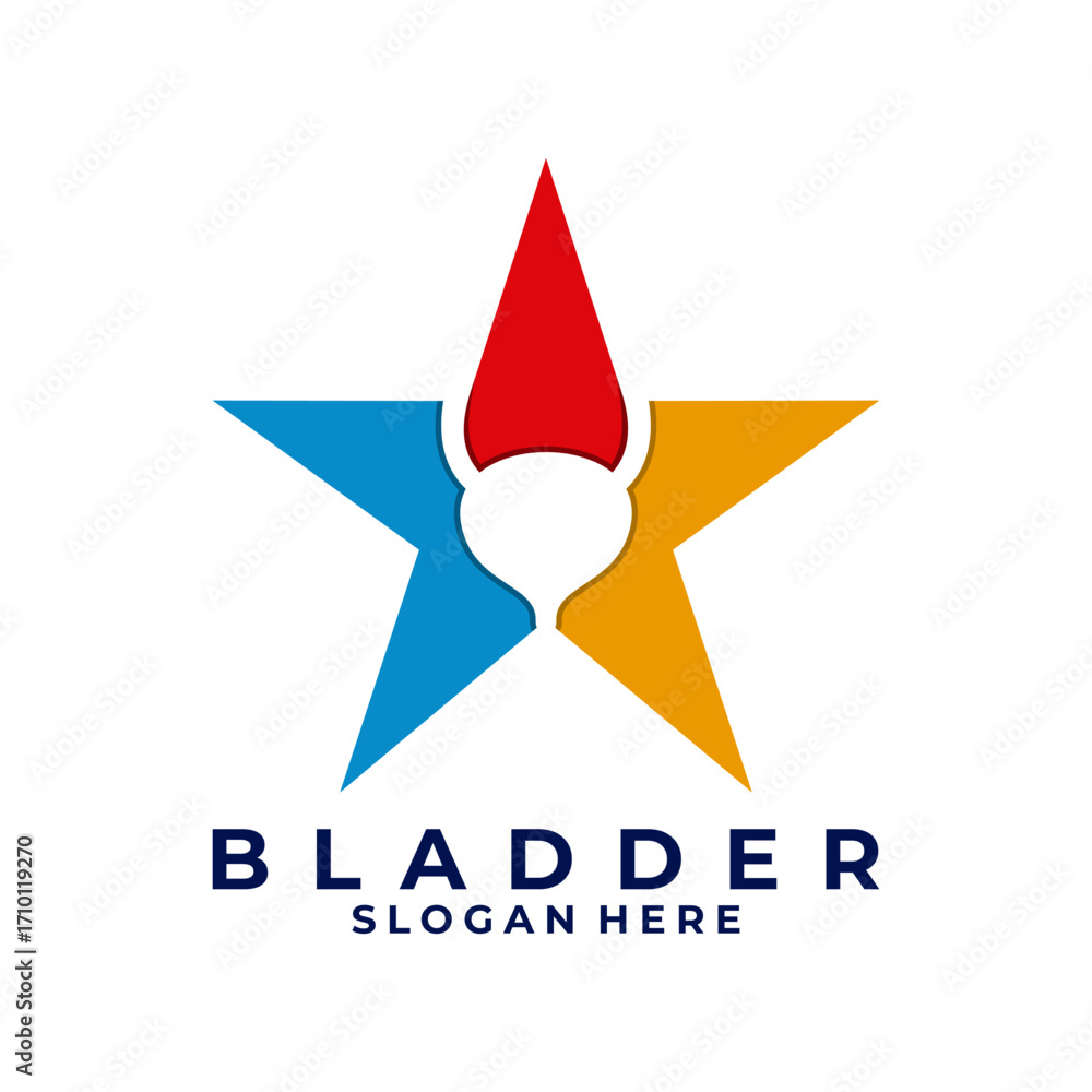 Obraz premium Star Bladder logo design vector. Best medical bladder logo design template