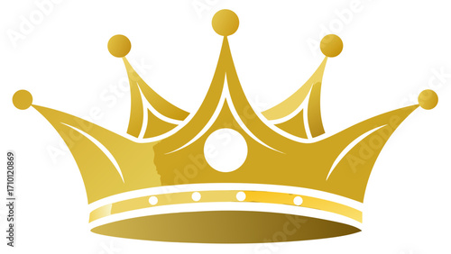 Vector art of golden crown, a symbol of power, royalty, and elegance, ideal for designs seeking a touch of luxury and prestige