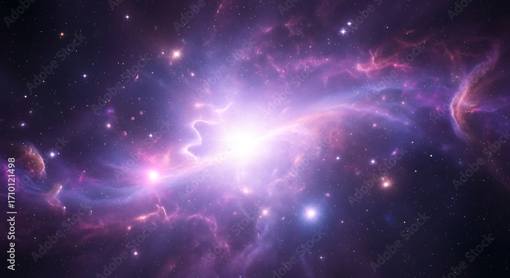 Naklejka premium Cosmic Nebulae, Stellar Explosion, Deep Space.