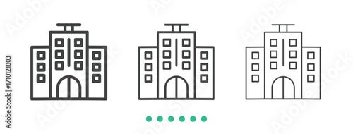 Hotel icon. Thin line icon vector
