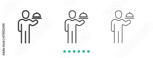 Waiter icon. Thin line icon vector